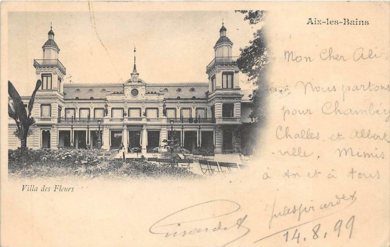 Carte postale ancienne Aix Les Bains Villa Des Fleurs (dos non divisé) à Aix-les-Bains