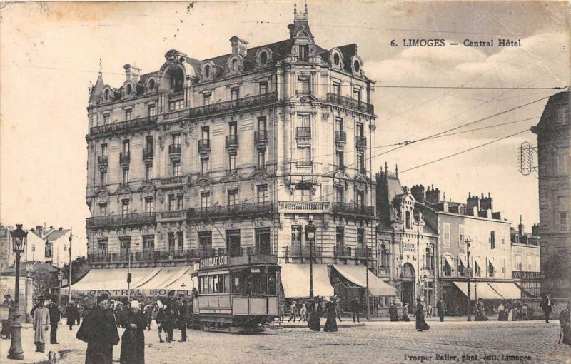 Carte postale ancienne Limoges Central Hotel à Limoges