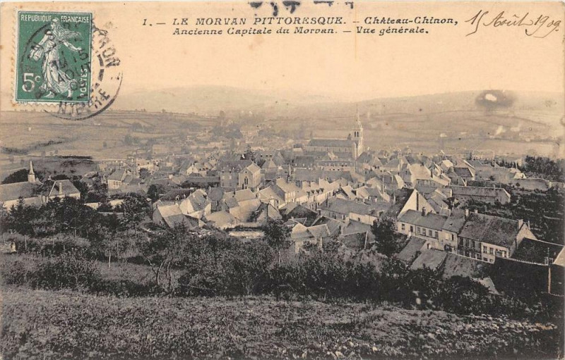 Carte postale ancienne Chateau Chinon Vue Generale