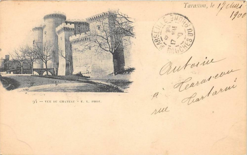Carte postale ancienne Tarascon Vue Du Chateau  (dos non divisé) à Tarascon