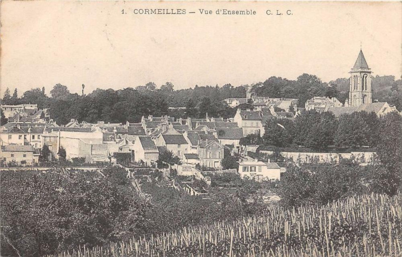 Carte postale ancienne Cormeilles Vue D'Ensemble