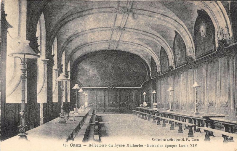 Carte postale ancienne Caen Resfectoire Du Lycee Malherbe à Caen