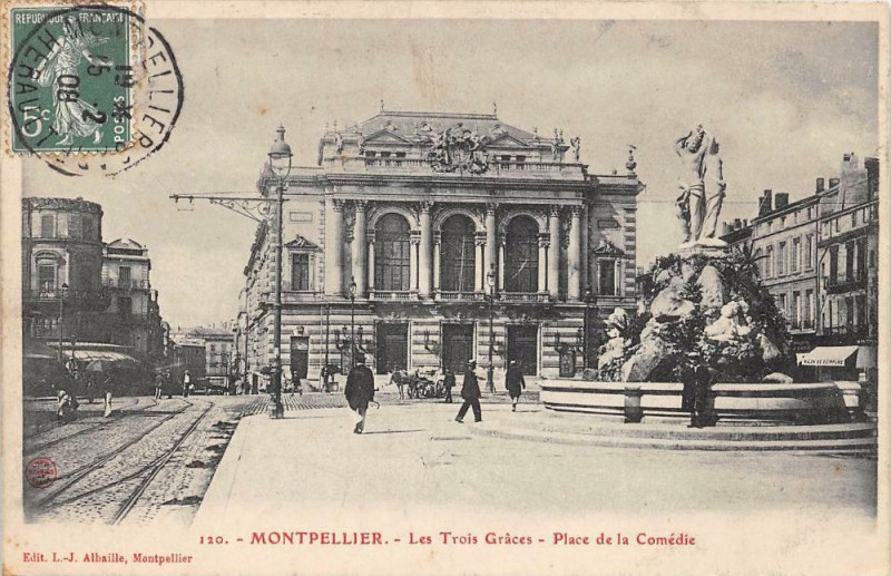 Carte postale ancienne Montpellier Les 3 Graces à Montpellier