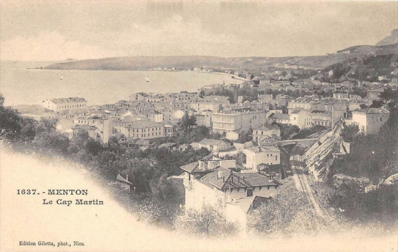 Carte postale ancienne Menton Le Cap Martin (dos non divisé) à Menton