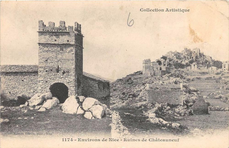 Carte postale ancienne Env.nice Ruines De Chateauneuf à Nice