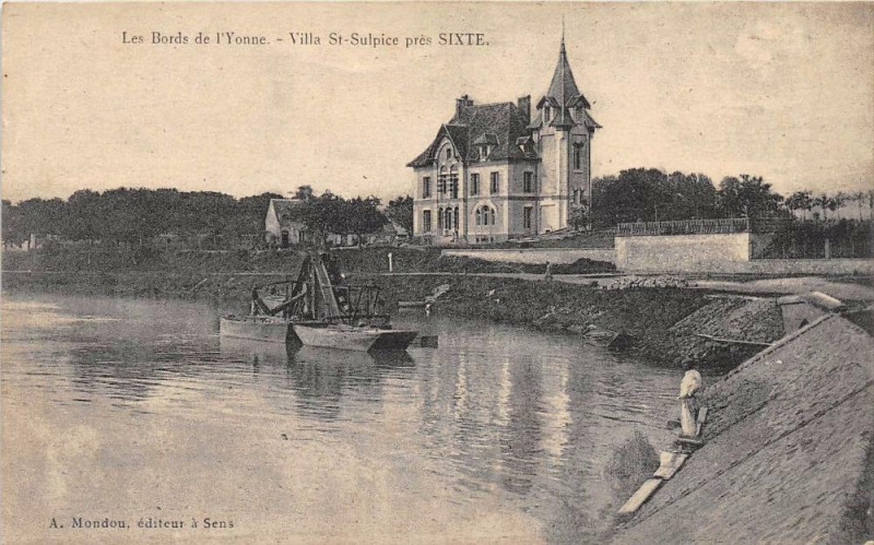 Carte postale ancienne Bords De L'Yonne Villa Saint-Sulpice Pres Sixte