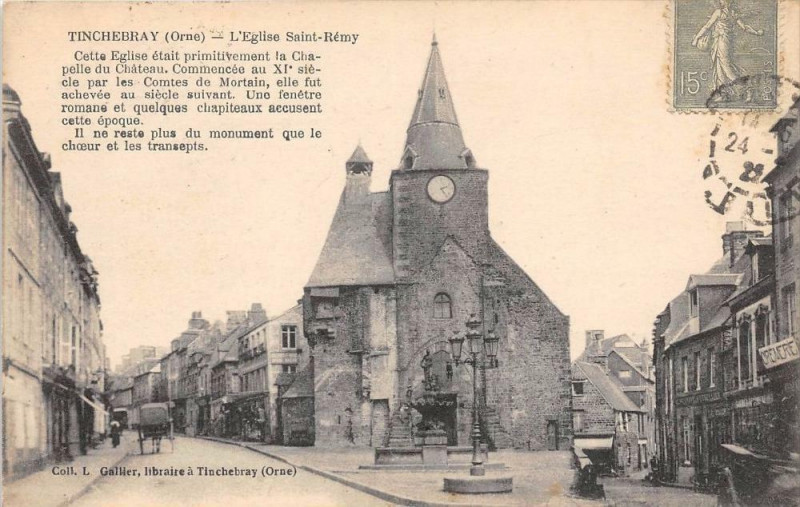 Carte postale ancienne Tinchebray Eglise Remy