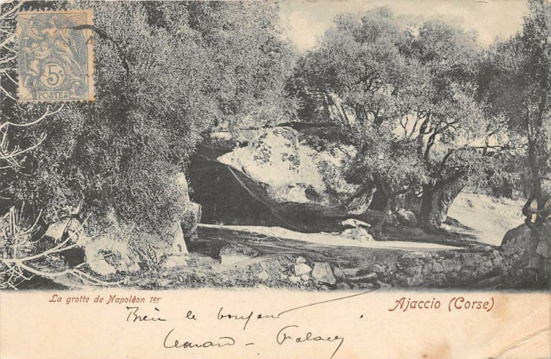 Carte postale ancienne 20 Corse Ajaccio La Grotte Napoleon (Dos Non Divise à Ajaccio
