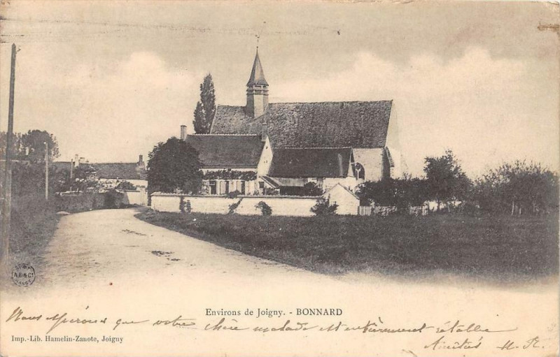 Carte postale ancienne Environs De Joigny Bonnard (dos non divisé) à Joigny