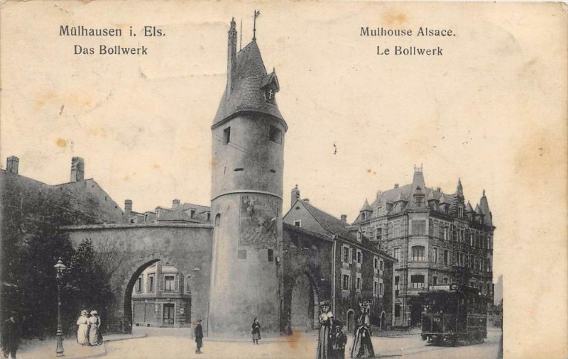 Carte postale ancienne Mulhouse Alsace Le Bollwecrk à Mulhouse