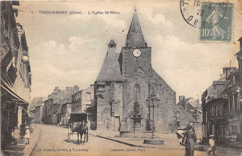 Carte postale ancienne Tinchebray Eglise Remy