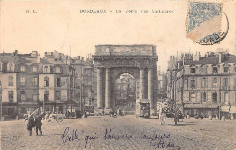 Carte postale ancienne Bordeaux Porte Des Salinieres à Bordeaux