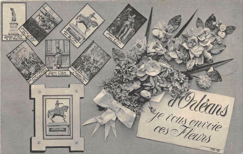 Carte postale ancienne D'Orleans Je Vous Envoie Ces Fleurs