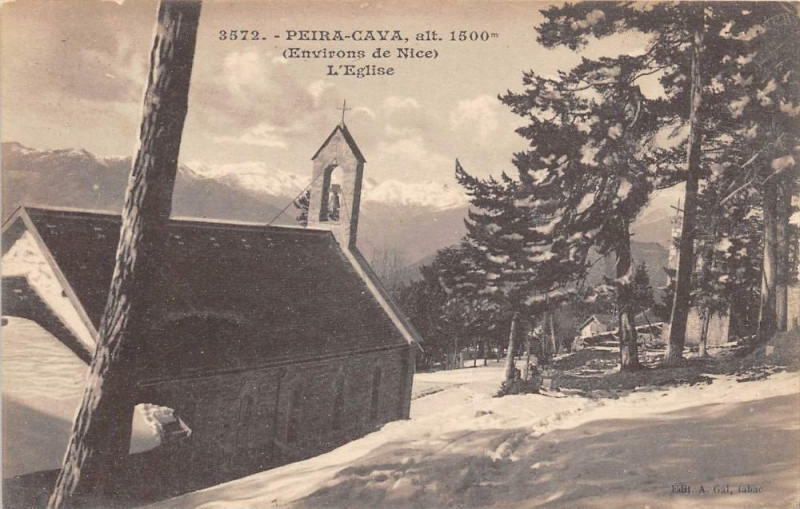Carte postale ancienne Peira Cava L'Eglise