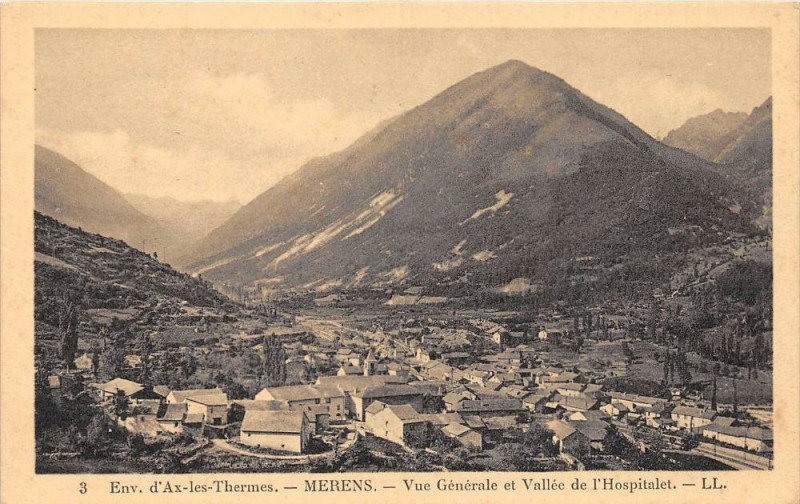 Carte postale ancienne Merens Vue Generale Et Vallee De L'Hospitalet