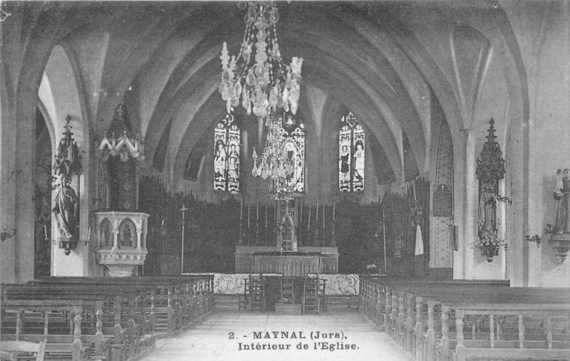 Carte postale ancienne Maynal Interieur De L'Eglise à Maynal