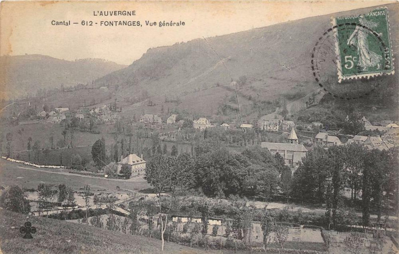 Carte postale ancienne Fontanges Vue Generale à Fontanges
