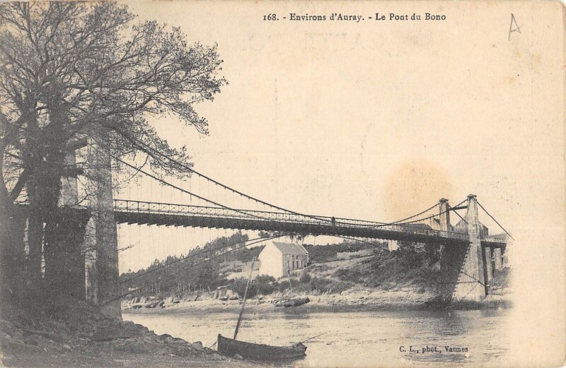 Carte postale ancienne Environs D'Auray Le Pont Du Bono à Auray
