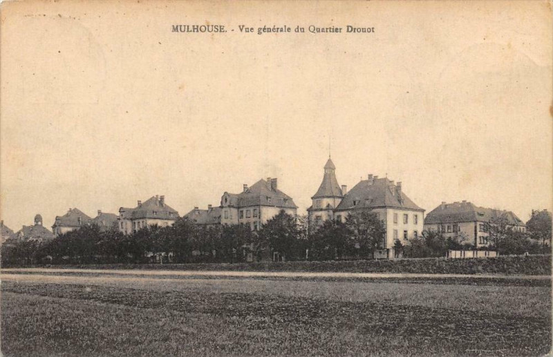 Carte postale ancienne Mulhouse Vue Generale Du Quartier Drouot à Mulhouse