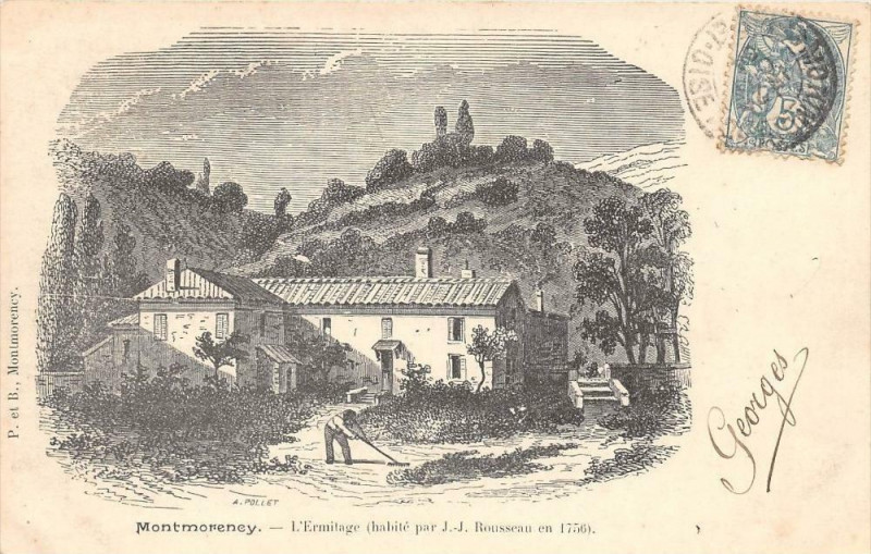 Carte postale ancienne Montmorency L'Ermitage (dos non divisé) à Montmorency