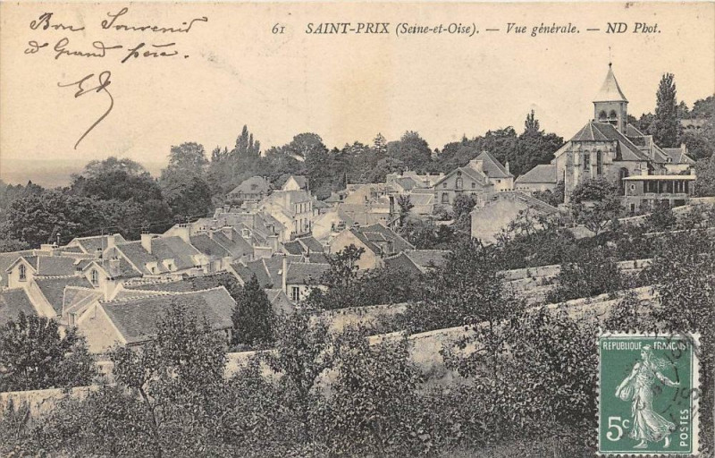 Carte postale ancienne Saint Prix Vue Generale à Saint-Prix
