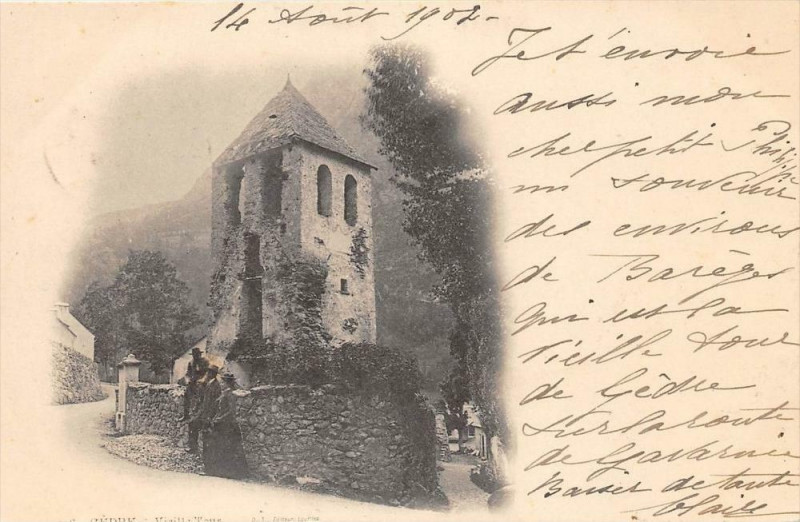Carte postale ancienne Gedre Vieille Tour (dos non divisé)