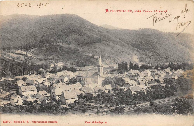 Carte postale ancienne Bitschwiller Vue Generale à Willer