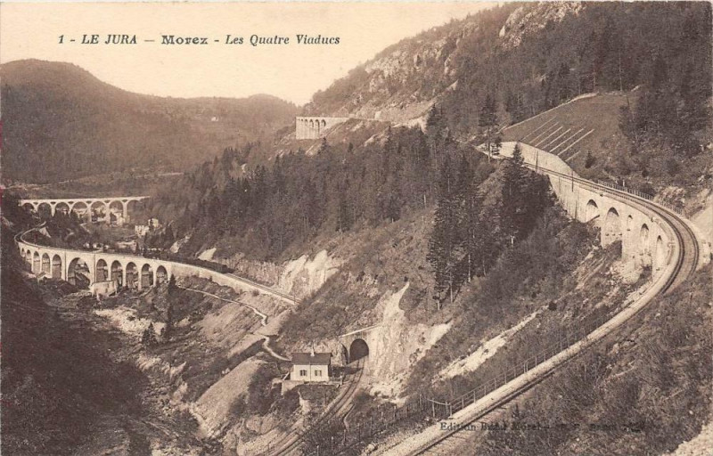 Carte postale ancienne Morez Les Quatre Viaducs