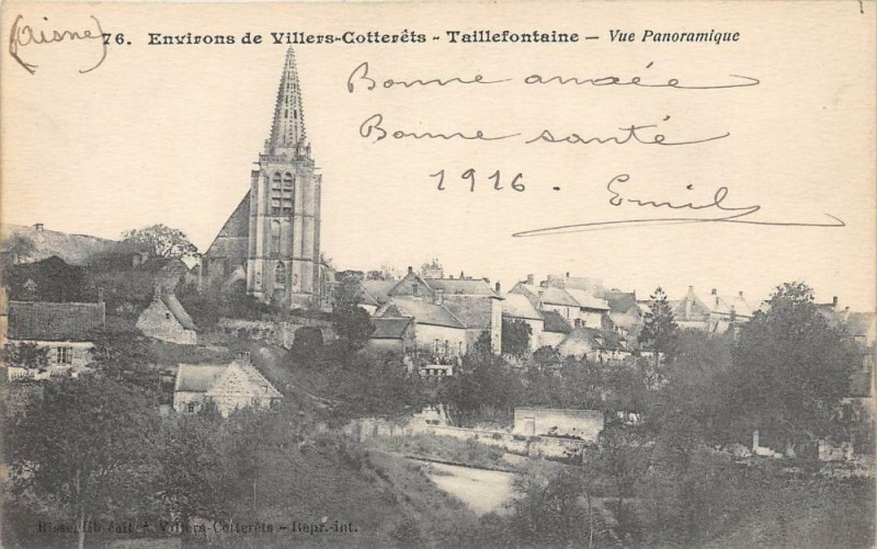 Carte postale ancienne Environs De Villers Cotterets Taillefontaine Vue Panoramique à Taillefontaine