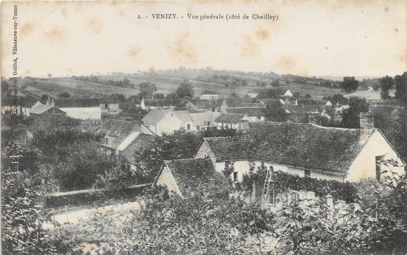 Carte postale ancienne Venezy Vue Generale Cote De Chailley à Chailley