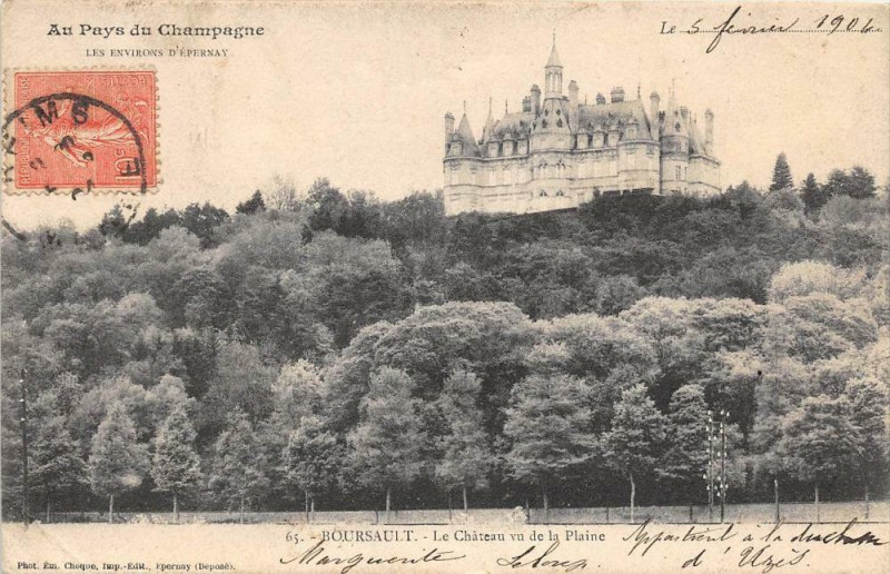 Carte postale ancienne Boursault Le Chateau (dos non divisé) à Boursault