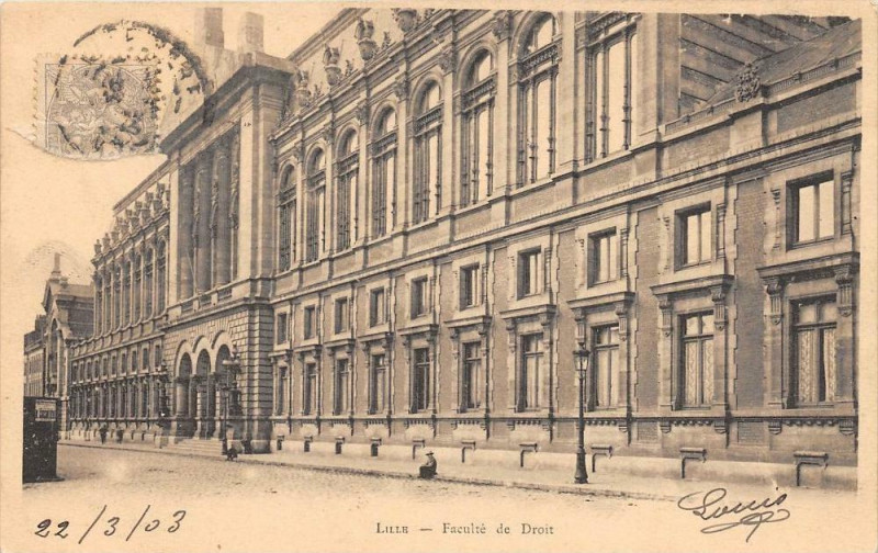 Carte postale ancienne Lille Faculte De Droit (dos non divisé) à Lille