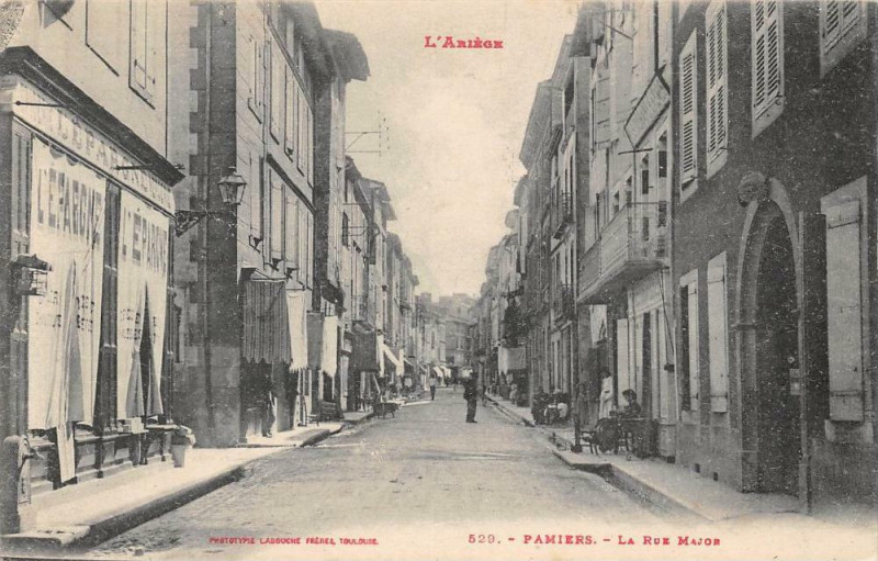 Carte postale ancienne Pamiers Rue Major à Pamiers