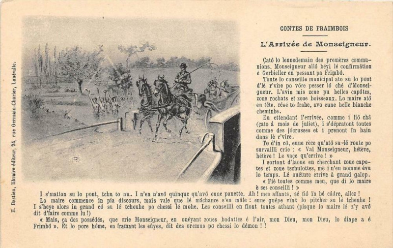 Carte postale ancienne Contes De Frambois L'Arrivee De Monseigneur