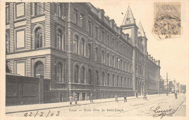 Carte postale ancienne Lille Ecole Libre De Saint Joseph (dos non divisé) à Lille