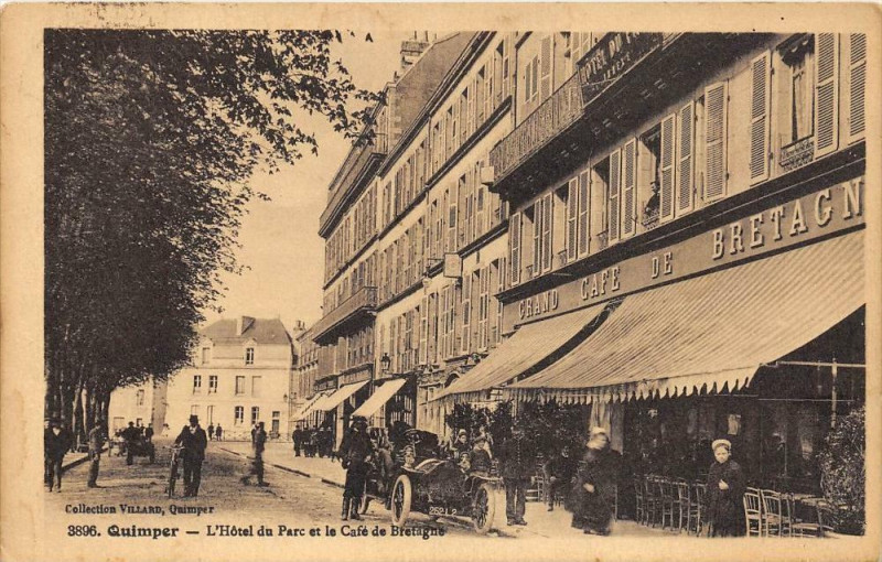 Carte postale ancienne Quimper Cafe De Bretagne à Quimper