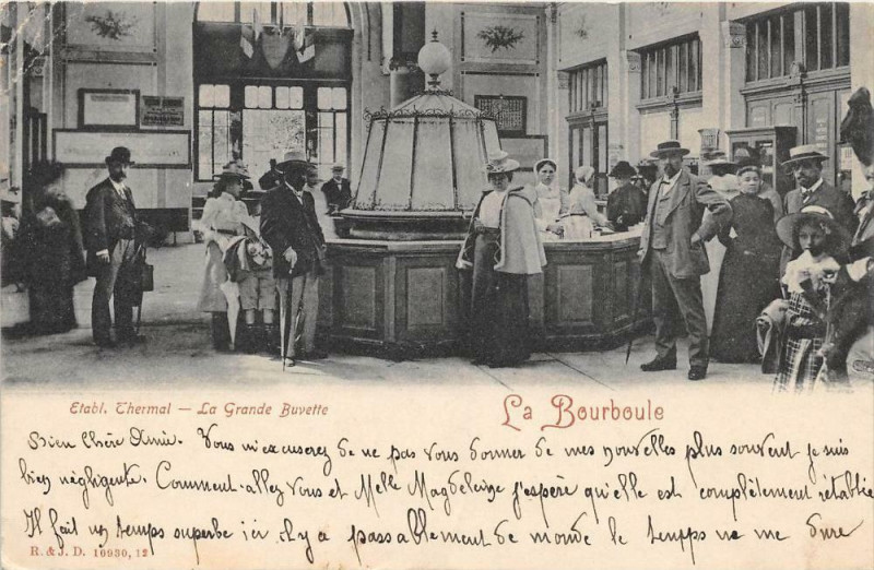 Carte postale ancienne La Bourboule Grande Buvette (dos non divisé) à La Bourboule