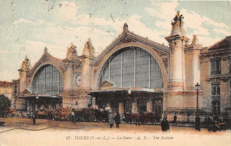 Carte postale ancienne La  Gare à Tours
