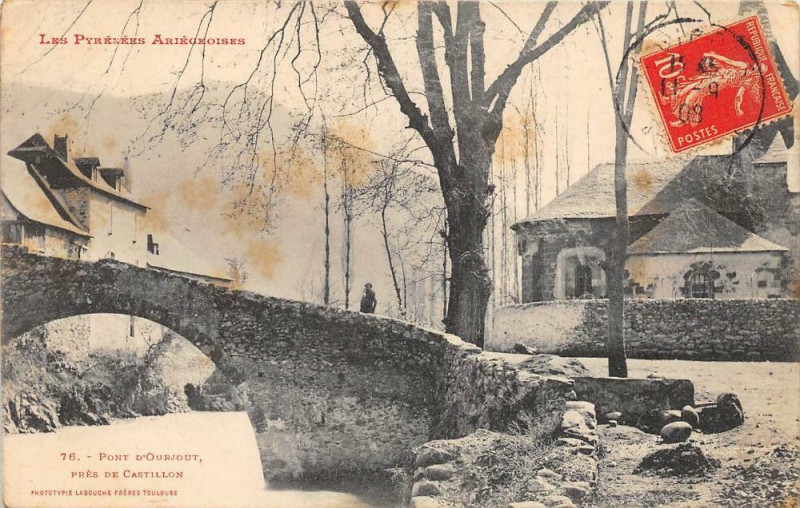 Carte postale ancienne Ariege Pont D´OURJOUT