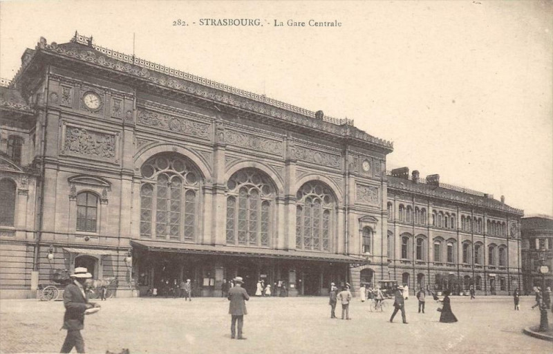 Carte postale ancienne Strasbourg La Gare Centrale à Strasbourg