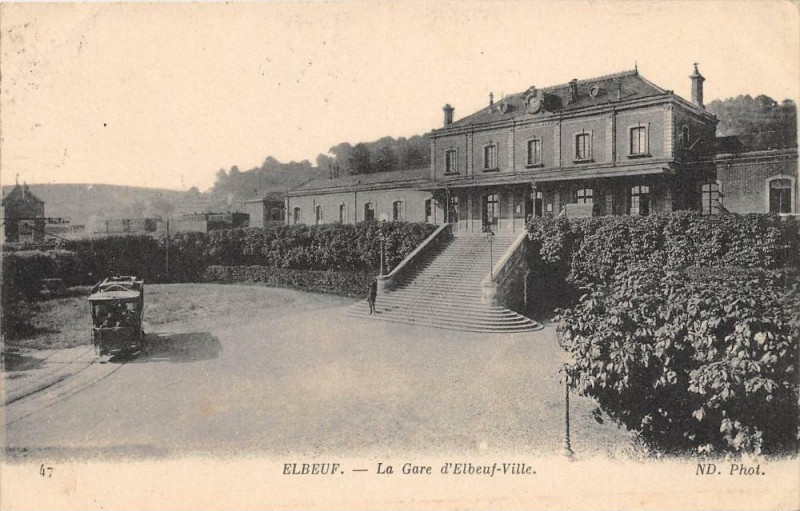 Carte postale ancienne Elbeuf La Gare D'Elbeuf Ville à Elbeuf