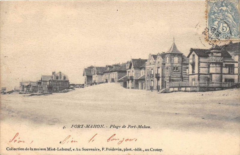 Carte postale ancienne Fort Mahon Plage De Fort Mahon (dos non divisé) à Fort-Mahon-Plage