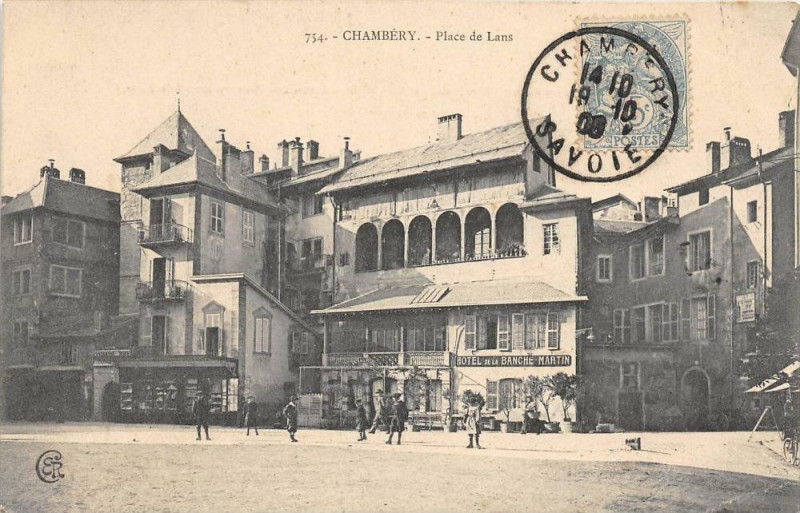 Carte postale ancienne Chambery Place De Lans à Chambéry