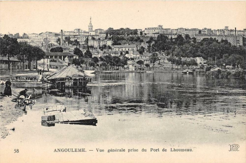 Carte postale ancienne Angouleme Vue Generale Prise Du Port De Lhoumeau à Angoulême