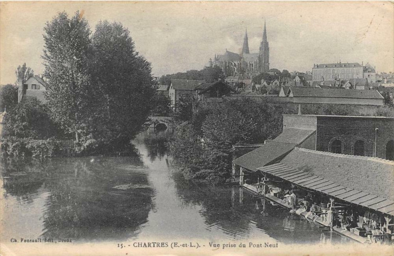 Carte postale ancienne Chartres Vue Prise Du Pont Neuf à Chartres