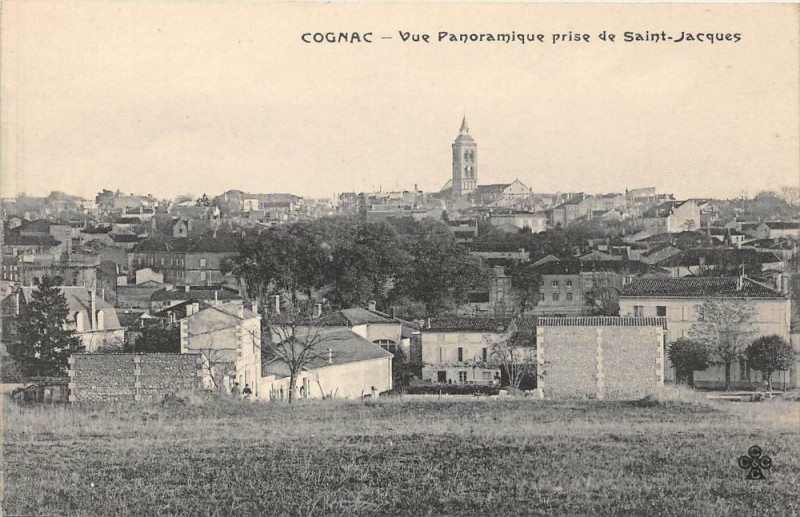 Carte postale ancienne Cognac Vue Panoramique Prise Saint-Jacques à Cognac