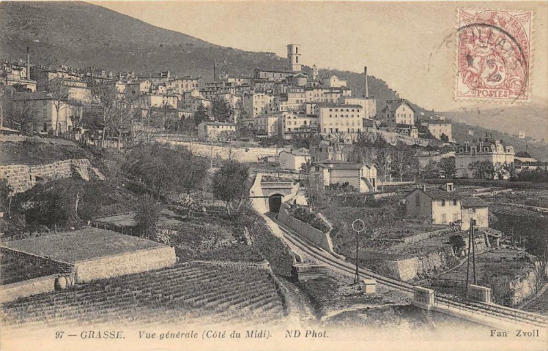 Carte postale ancienne Grasse Vue Generale Cote Du Midi à Grasse