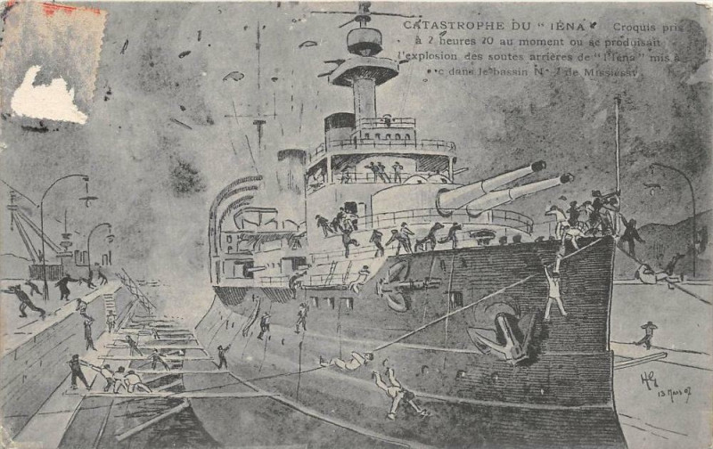 Carte postale ancienne Catastrophe Du Iena Croquis Pris A 2HEURE 20