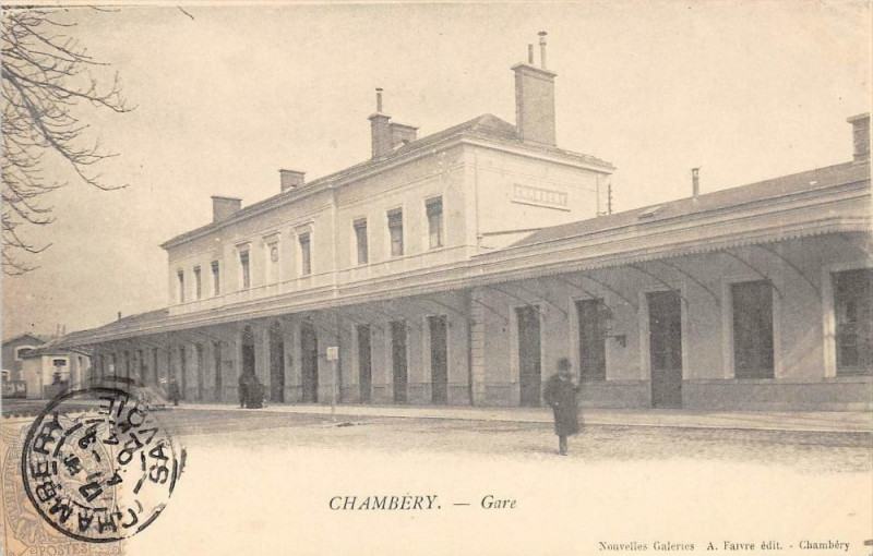 Carte postale ancienne Chambery La Gare (dos non divisé) à Chambéry