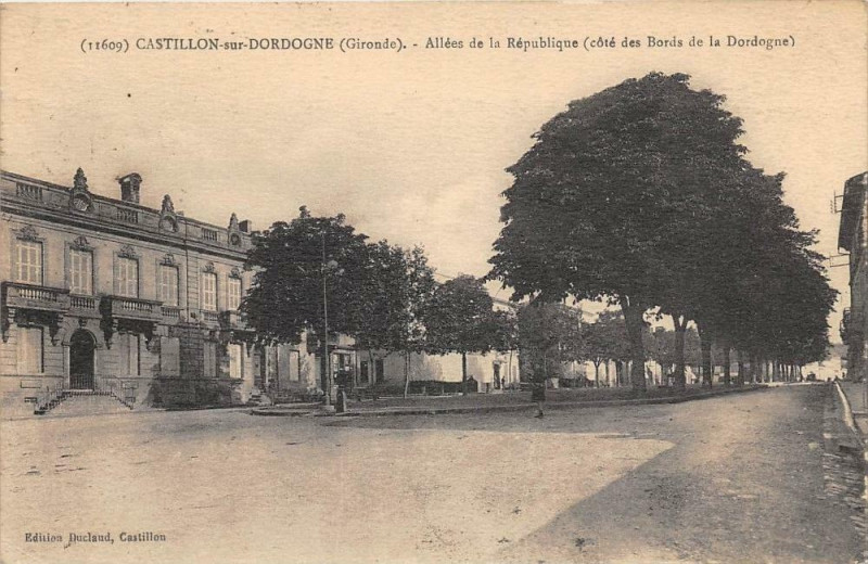 Carte postale ancienne Castillon Sur Dordogne Allees De La Republique